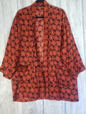 Vtg Merge Left Virginia Tech Hokies Collegiate Kimono Silk Size XL A26